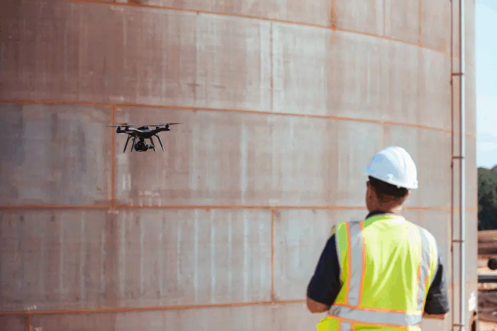 Man flying drone